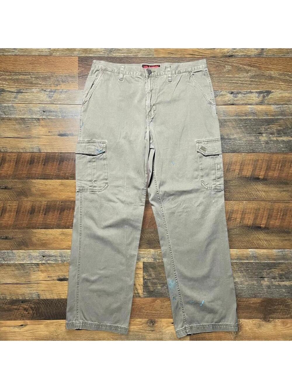 Vintage Y2K Tony Hawk Cargo Pants Mens 36x32 Green Canvas Utility.